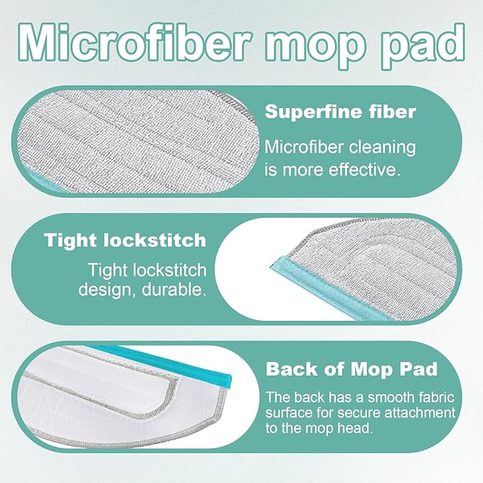 Accessories for Yeedi Cube and for Yeedi CC Robot Vacuum Cleaner,8 Pcs Washable and Reusable Microfiber Mop Pads Replacement Part