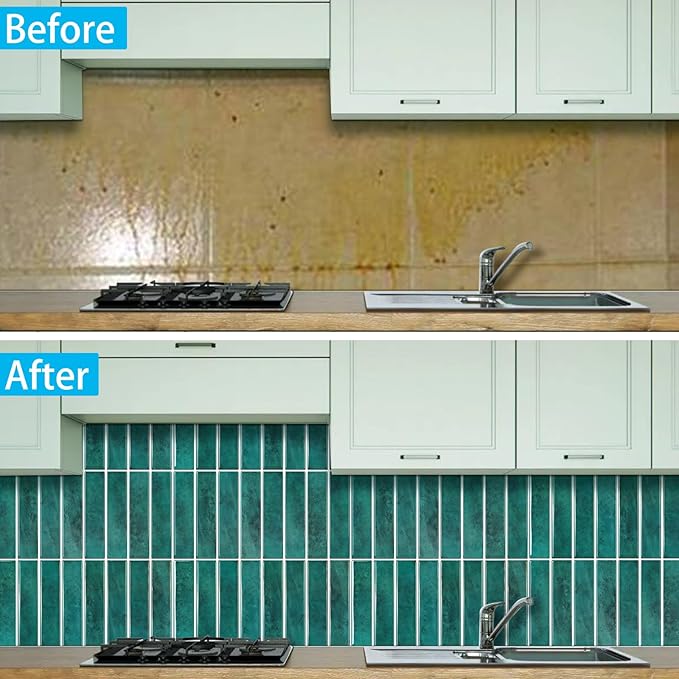 Peel and Stick Tile，New Upgrade Thicker Design Self Adhesive 12" x 12" Large Premium Peel and Stick Backsplash for Kitchen,Bathroom, Living Room, RV Etc（10-Sheet）.