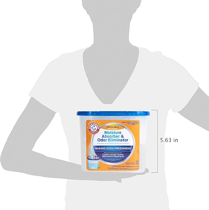 Arm & Hammer Fragrance Free Refillable Moisture Absorber and Odor Eliminator 14 oz. Tub (Pack of 2)