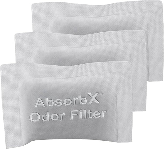 SensorCan 3-Pack Official AbsorbX Trash Can Deodorizer, All Natural Activated Charcoal Odor Absorber Stops Garbage Smells, Air Filter Freshener for 8 Gal and Larger Waste Bins with Compartment