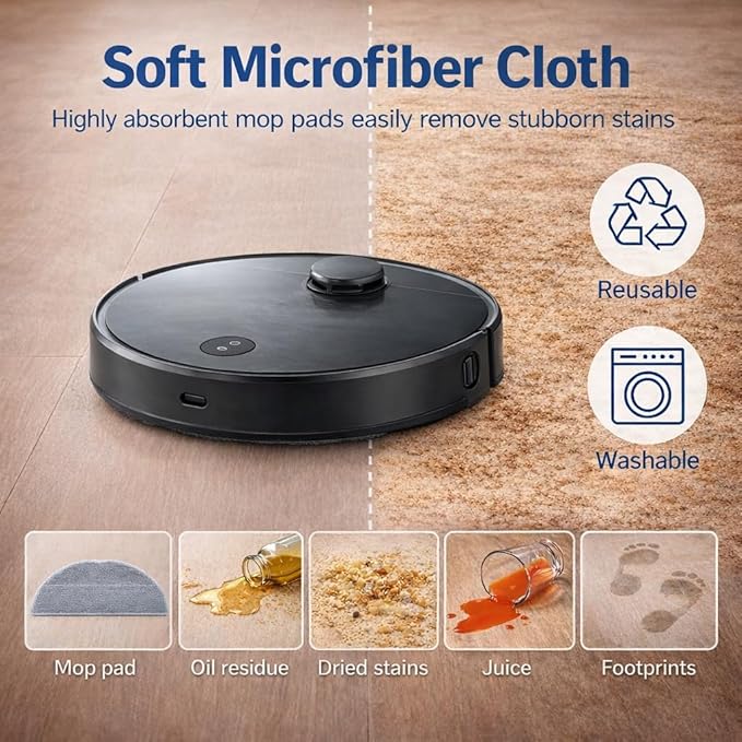 8Pack Replacement Parts Accessories Kit Compatible with Roborock Q7 M5 / Q7 M5+ / Q 7 L5 / Q 7 L5+ Robot Vacuum Cleaner, Reusable Mop Cloths Replacement Accessories,(Not for Q7 / Q7 MAX / Q5 MAX)
