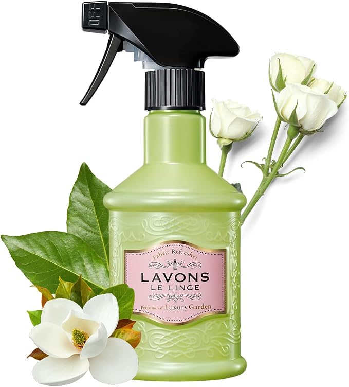 LAVONS LE LINGE Fabric Refresher Luxury Garden, Natural Shoe Deodorizer Spray, Clothing & Clothes Smell Good for Kid, Pet, and Sensitive Skin Made in Japan 12.5Fl Oz/370mL