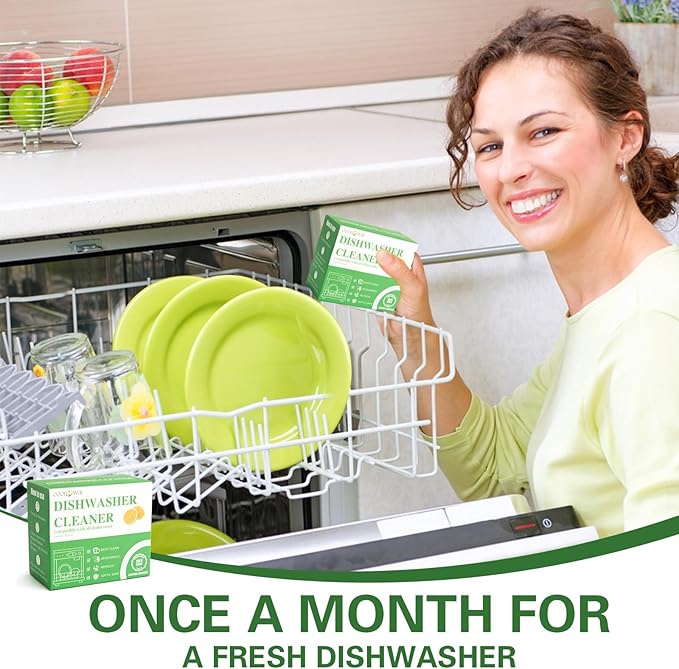 6-Pack Dishwasher Detergent, Deep Cleaning Dishwasher Formula Tablets, Dishwasher Safe, Removes Limescale, Odors, Hard Water Residue, Suitable for All Dishwashers (Lemon Scent)