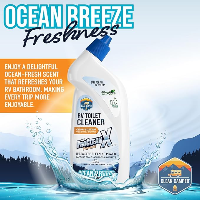 RV Toilet Bowl Cleaner ProClean X™ Formula | Enzyme & Probiotic Powered | Safe for RV Toilets, Holding Tanks & Sensors | Eliminates Odors, Removes Stains | Eco-Friendly
