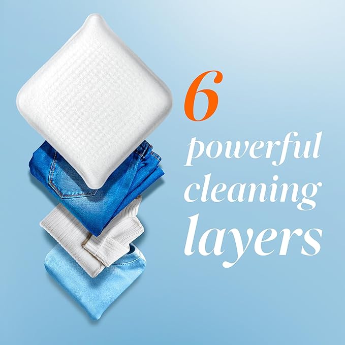 Tide evo Free & Gentle Tiles Fragrance-Free Hypoallergenic Laundry Detergent Fiber Tiles for Sensitive Skin Works on 100% of Common Stains Safe for All Machines and Water Conditions, 40 Count