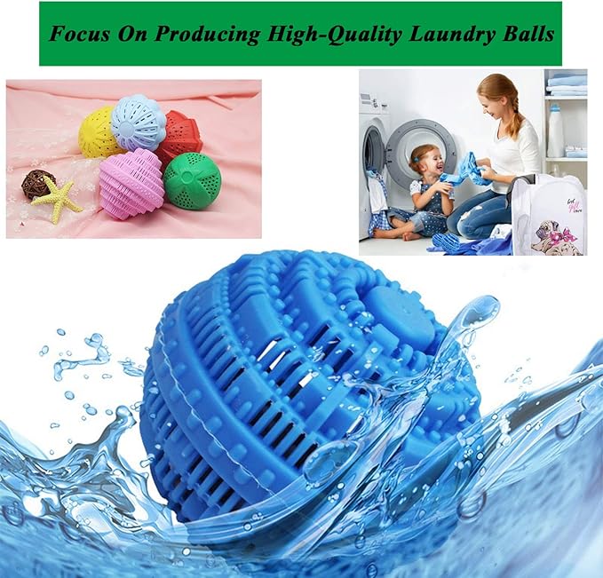 2Pcs Premium Washing Ball, Super Soft Shell Doesn't Hurt Clothes, Advanced ceramic balls, Eco-Friendly Laundry Balls,2000 Washing Cycle Laundry Balls, All Natural Detergent(Benzo Blue) …