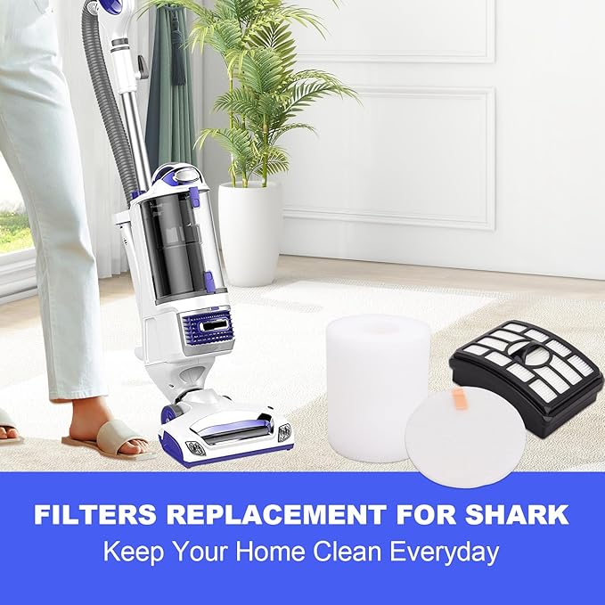 Vacuum Filters Replacement for Shark Rotator Professional Lift-Away NV500 NV501 NV502 NV503 NV505 NV510 NV520 NV552 ZU780 ZU782 ZU785 UV560, 2 HEPA Filter, 4 Foam & 4 Faux Felt Filter # XFF500&XHF500