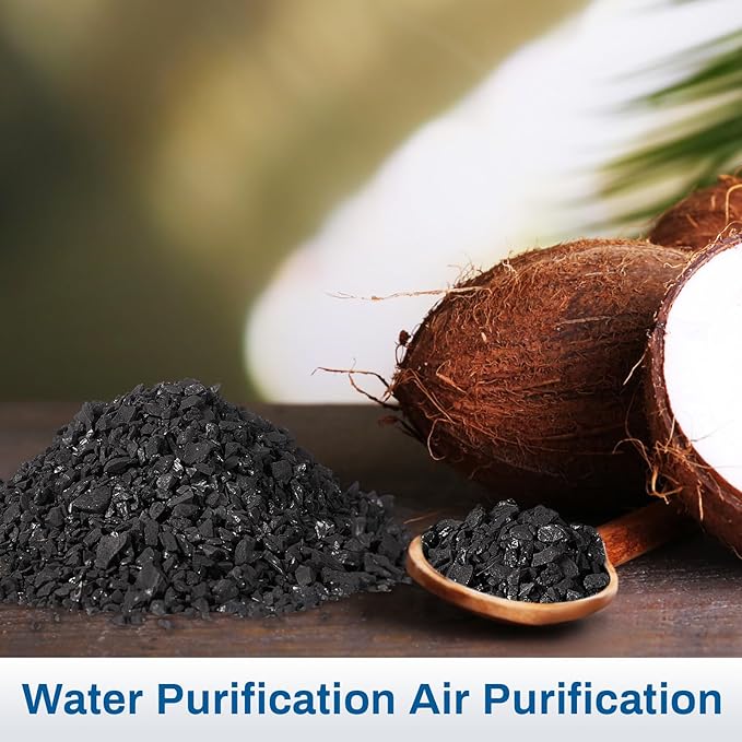 Timgle Bulk Water Air Filter Activated Charcoal Coconut Hull Granular Activated Carbon 10-18 Mesh Water Distiller Charcoal Filters Media for Filtration(25 Lbs)