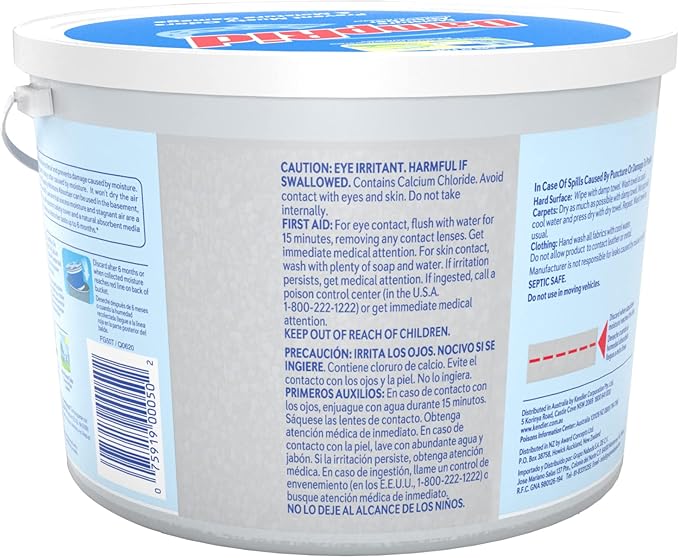 DampRid Moisture Absorber Hi-Capacity Bucket, 4 lb., Fragrance Free, For Fresher, Cleaner Air in Large Spaces, Lasts Up To 6 Months, No Electricity Required