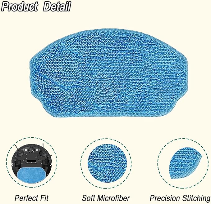 Mop Pads Accessories for MAMNV BR150, BR151, for ZCWA BR150, BR151, for ONSON BR150, BR151, for MANVINS G20 Robot Vacuum Cleaner, Reusable Microfiber Mop Pads Replacement Part Attachment