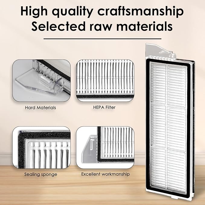 (3 Pack) S8 MaxV Ultra Replacement HEPA Filters for Roborock S8 MaxV Ultra, S8 Max Ultra Robot Vacuum, Replacement Parts, Filters Accessories Kit, Vacuum Filter, Upright Filters, Canister Filter