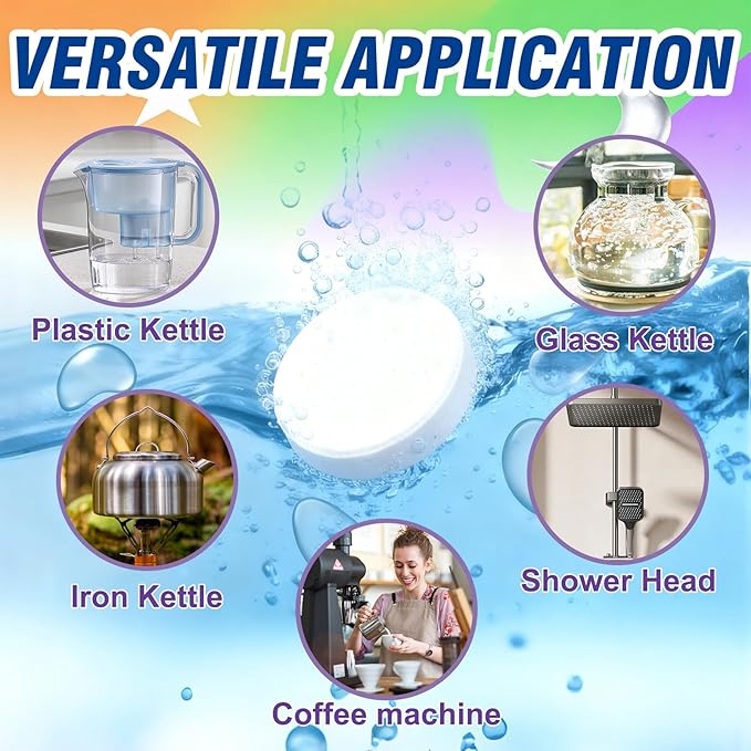 Kettle Descaler Tablet, Kettle Cleaner Remove Hardwater Limescale, Citric Acid for Cleaning, Limescale Remover For Kettles (20.02 Count (Pack of 1))