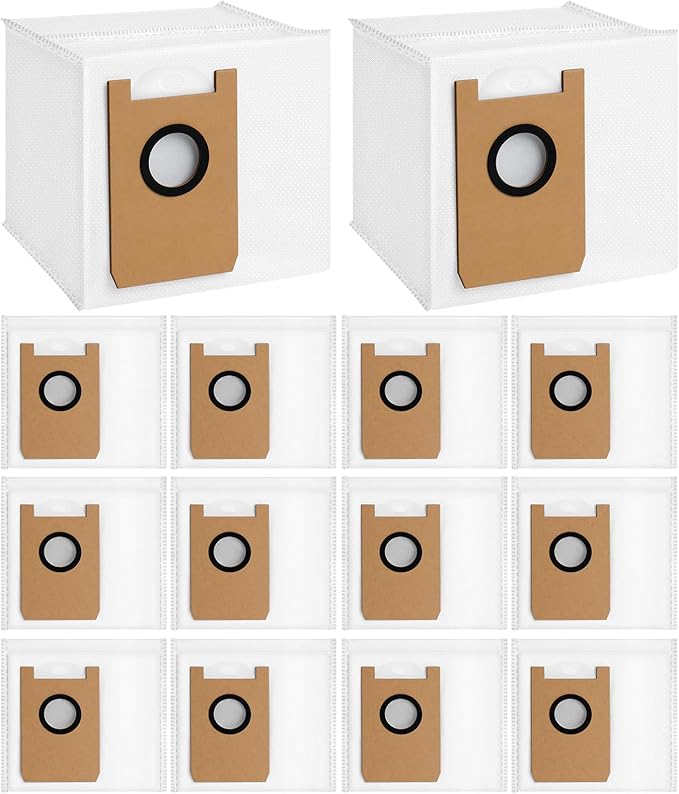 14 Pack Replacement Dust Bags Compatible with for AIRROBO T20+/ T25+/ T30+/ T25+C Robot, Vacuum Bags for AIRROBO, Large Capacity Disposable Dust Bags White