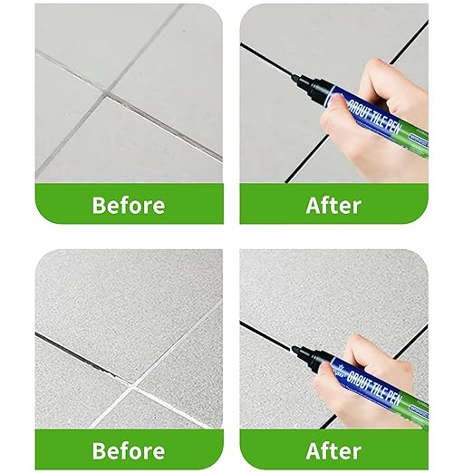 5 PCS Tile Grout Pen Home Repair Pen Tile Paint Markers for Tiles Floor Wall Bathroom Kitchen Repair Tools (Black)