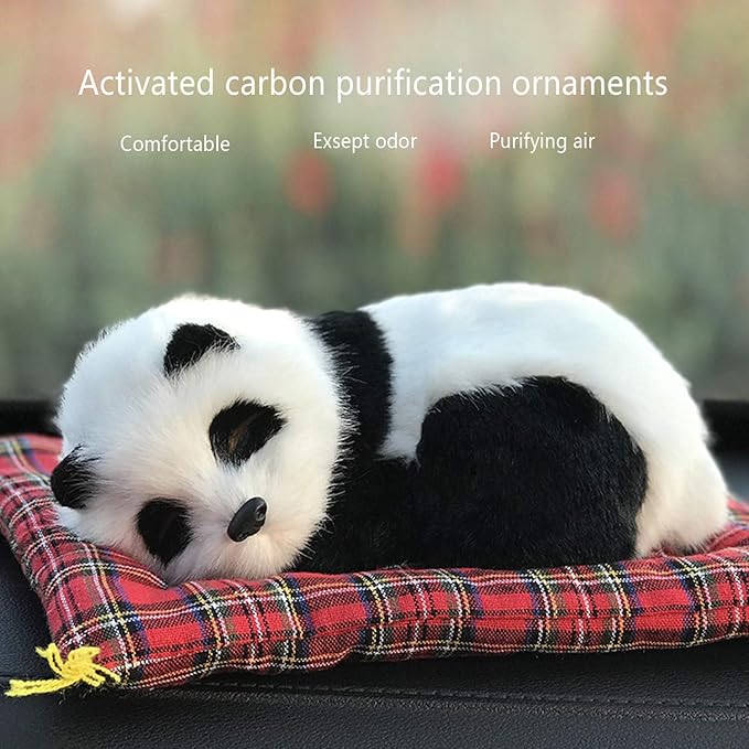 Ergocar Air Purifying Bags Cute Animals Bamboo Charcoal Odor Eliminator Car Decoration Car Air Dehumidifier for Eliminating Odors (Panda)