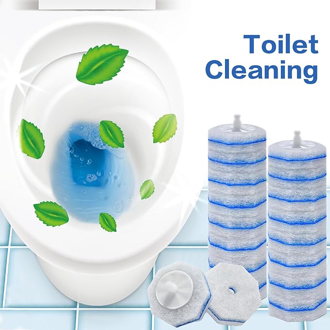2X Cleaning Power Upgrade Formula Toilet Wand Refills, Fits for Clorox Wand, 50 Count Disposable Toilet Bowl Wand Refills - No Falling Apart, Fits Most Brand Toilet Brushes for Bathroom Cleaning