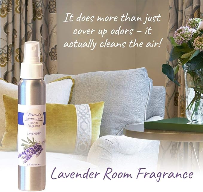 Victoria's Lavender Room Fragrance Spray - Air Freshener & Odor Eliminator - Lavender Spray - Luxury Essential Oil Scent for Home & Bathroom - Aromatherapy Relaxation & Stress Relief- 2 Pack, 4 oz