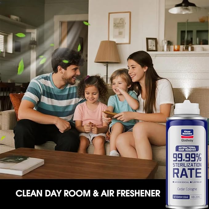 Glodway Air Fresheners,Odor Eliminator Remover Spray,Cedar Cologne Scent For Home,Couch,Mattress,Furniture, bathroom,Fabrics & Trash,6 Ounce,4 Count