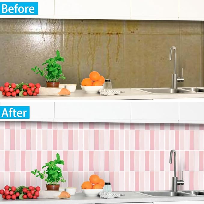 Peel and Stick Tile，New Upgrade Thicker Design Self Adhesive 12" x 12" Large Premium Peel and Stick Backsplash for Kitchen,Bathroom, Living Room, RV Etc（10-Sheet）.