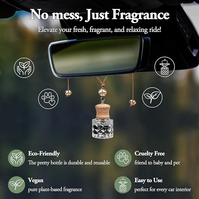 Eco-Friendly Car Air Freshener Diffuser, Hanging Car Diffuser 2-Pack, Natural Essential Oil Car Perfume, Long Lasting Scent for Auto & Home | Cologne