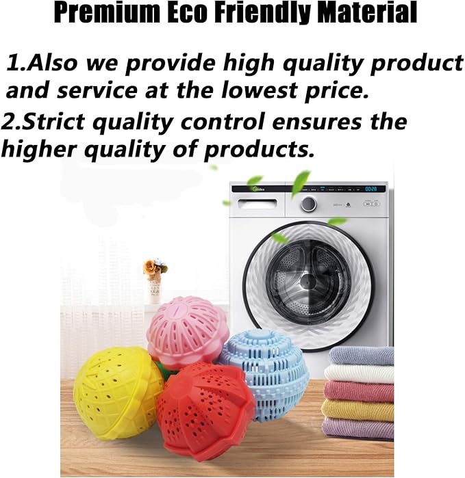 Eco-Friendly Laundry Balls, Premium Washing Ball, Add Double The Ceramic Balls Again, 2000 Times Super Laundry Balls, All Natural No-Chemical Detergent(Large,Pink)