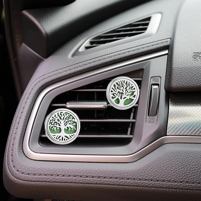 Car Air Freshener Diffuser Vent Clips - Aromatherapy Essential Oil Diffuser Tree of Life Car Clip with 20 Refill Pads, Gift for Women/Men
