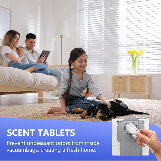 32 Pcs QV 35A Replacement Accessories Compatible with QV 35A / QV 35S Robot Vacuum, 2 Mainbrushes, 6 Scent Tablets, 4 HEPA Filters, 6 Dust Bags, 6 Mop Pads, 6 Side Brushes