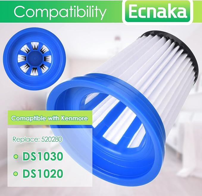 6 Pack 520280 HEPA Replacement Filter for Kenmore DS1030, DS1020 Stick Vacuum Cleaners,Compatible with Kenmore 520280 HEPA Replacement Vacuum Cleaner, Compare to part # 520280