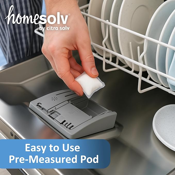 Homesolv Dishwasher Detergent Pods Free and Clear - Plant and Mineral Based Dish Washer Tablets for Spotless Dishes - Eco Friendly Dishwasher Pods - (20 Count 1-Pack)