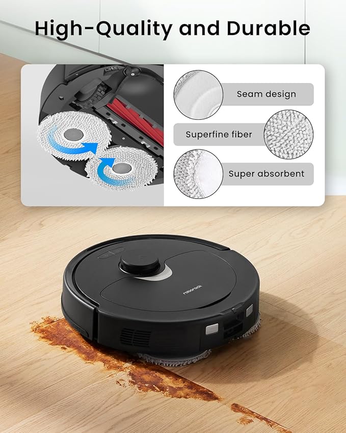 12Pcs Microfiber Mop Cloth Pad for Roborock Q Revo,Qrevo S,Qrevo Pro,Qrevo Master,Qrevo MaxV,QV35A,QV 35S,Qrevo S5V,Qrevo Edge S5A,Qrevo Curv,Saros 10R Robot Vacuum, Washable Mopping Cloth Accessories