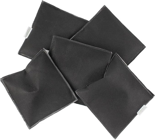 BambooMN Activated Bamboo Charcoal Odor Absorbing Moisture Eliminating Square Pouch, 100g Per Bag, 5 Bags Black