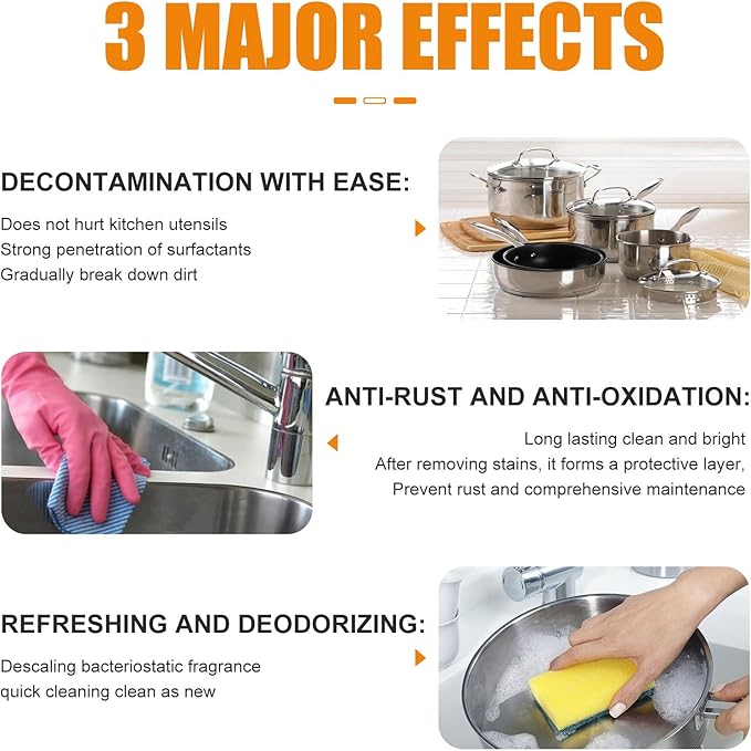 Mytrendyes Kitchen Foam Cleaner, Powerful All-Purpose Grease Remover, Multifunctional Foam Spray for Pots, Pans, Stovetops & Appliances, Deep Cleaning & Deodorizing Kitchen Cleaner (3)