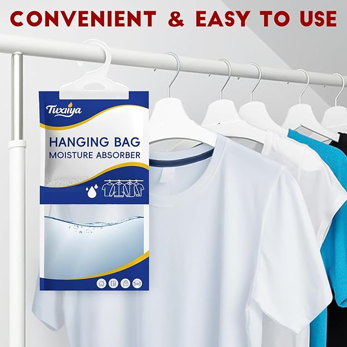 Moisture Absorbers 20 Pack,Hanging Closet Dehumidifier Bags,Moisture Absorbing Bags, Desiccant,Moisture Absorbing Bags for Closet,Wardrobes,Bedrooms, Bathrooms