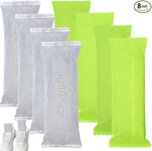 8Pack Natural Activated Charcoal Shoe Deodorizer Bags inserts; Shoe Odor Absorber; Home or Car Odor Eliminator; Car Air Freshener;Air Purifying Bag for Home,Car,Closet,Basement,Pets