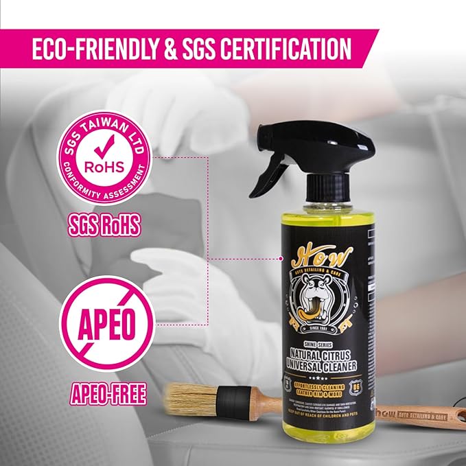 H.O.W AUTO DETAILING & CARE H.O.W 16 oz Natural Citrus Car Interior Cleaner All Purpose Vegan Non-Toxic