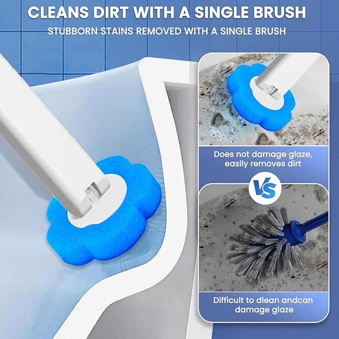 2026 Disposable Toilet Brush Cleaning System with Aromatherapy Refills (Ocean, Lemon, Lavender) – Includes Cleaning Stick, Storage Box, and Scented Refill Tabs