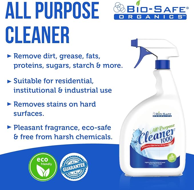 Bio-Safe Organics - Non Toxic Powerful Organic Cleaners All Natural Cleaners Combo Sampler Package - Carpet and All Purpose Cleaner 24 Oz.