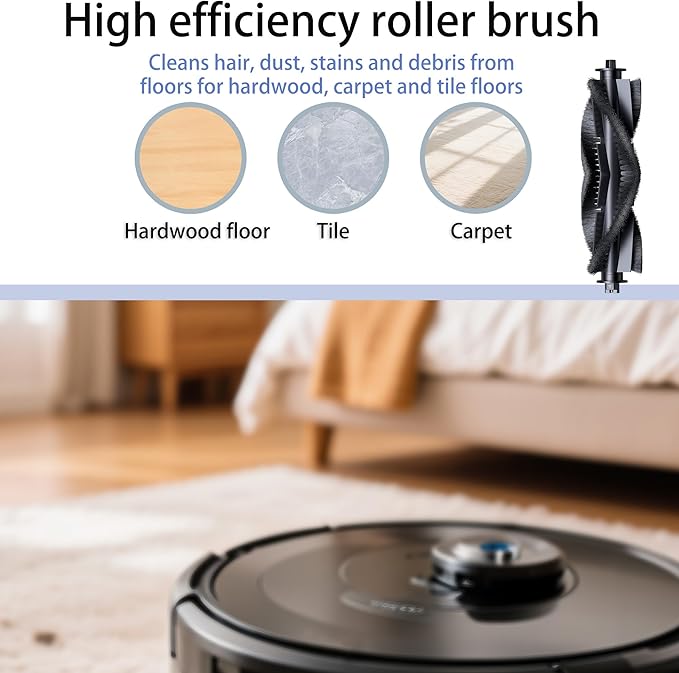 Replacement Parts for BPMIO B12 / B12 NEW Robot Vacuum Accessories 1 Main Brush 4 Side Brush 3 HEPA Filter 3 Mop Pad