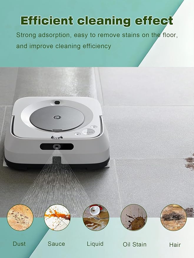 Upgraded M6 Wet Mopping Pads for iRobot Braava Jet M6 Series 6012/6110/6112/6113 Ultimate Robot Mops. Washable & Reusable Microfiber M6 Mop Deep Clean Pads Accessories, 8-Pack