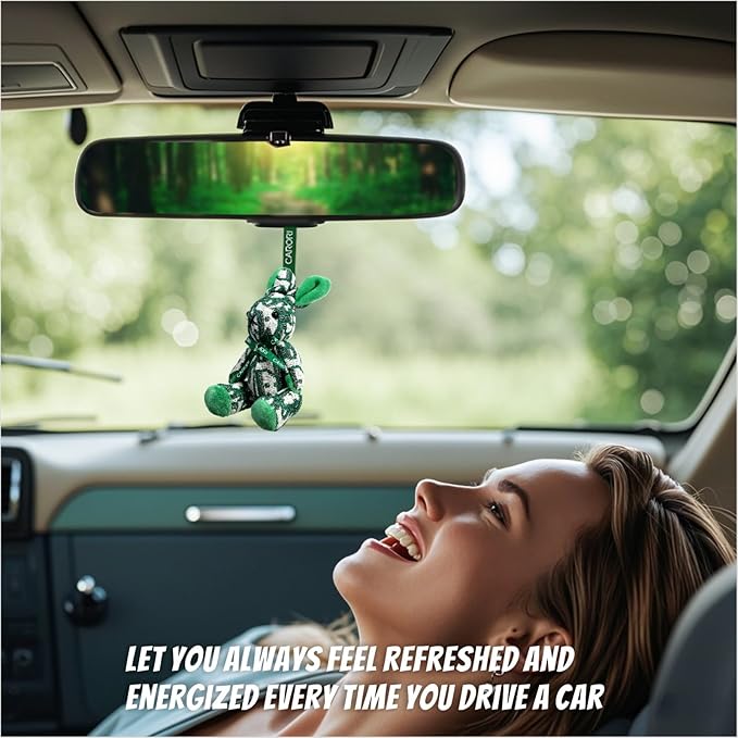 2 Pack Car Air Freshener, Essential Oil Diffuser, Car Air Freshener Long Lasting Strong Deodorizer, Car Fresheners for Women, (10ml Essential Oil, Ribbon, Vent Clip, Lanyard, Rabbit)