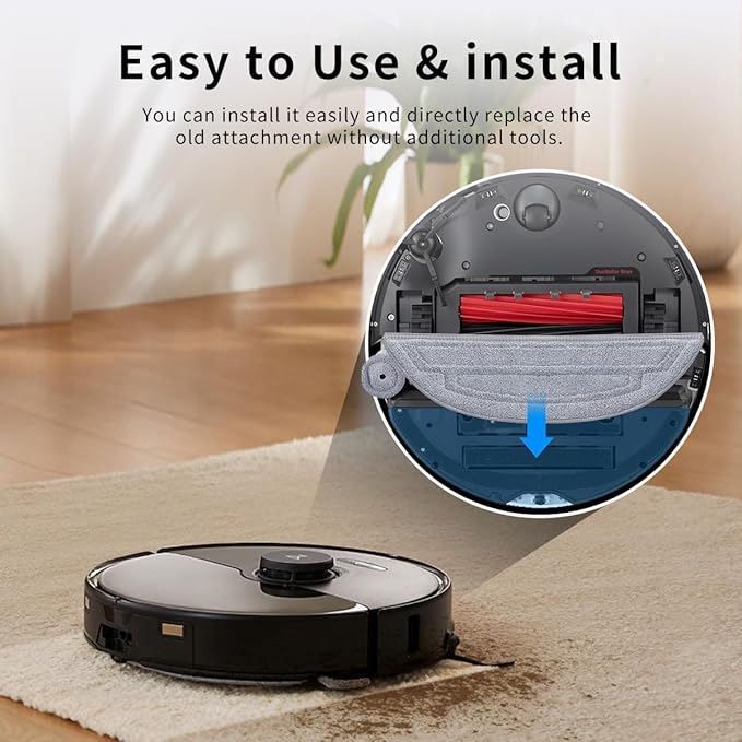 4Pack Microfiber Mop Cloths Compatible with Roborock S8 MaxV Ultra, S8 Max Ultra Robot Vacuum,Mop Pad Replacement Accessories with Dual Sonic Vibrations Modules Mop Pad
