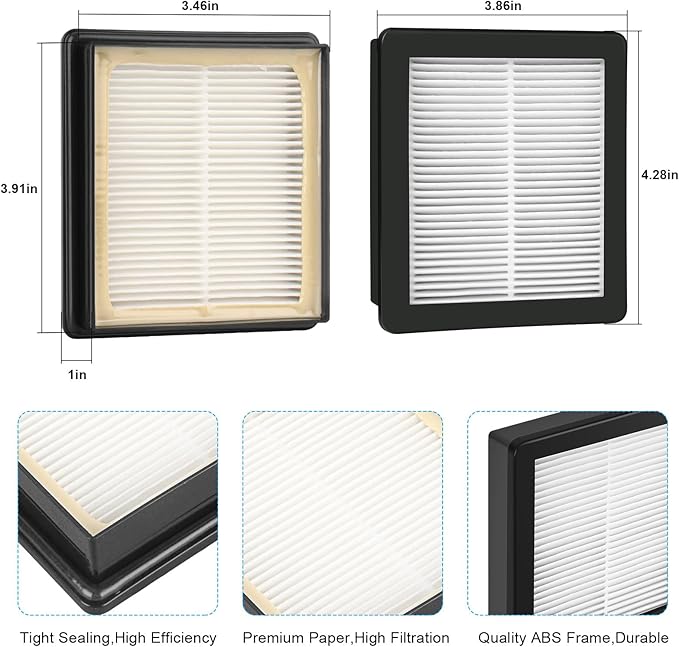107315 Vacuum HEPA Filter Replacement Proteam Super Coach Pro 6, Super Coach Pro 10,GoFree Flex Pro, and ProVac FS 6 Vacuum Compatible with ProTeam Twin Pack Filter- 2 Pack
