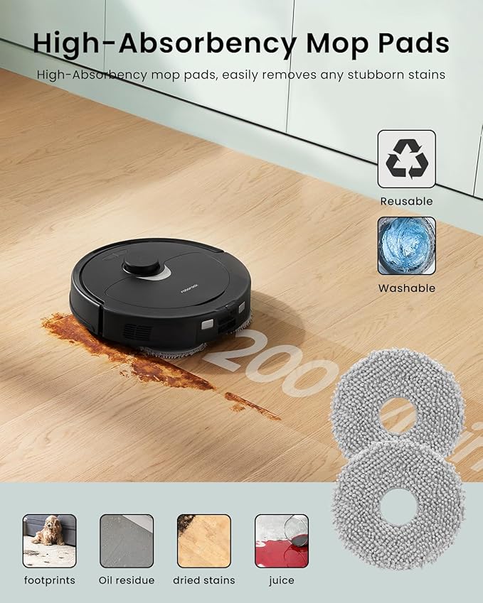 23Pack Qrevo Accessories Kit for Roborock Qrevo S, Qrevo Pro, Qrevo MaxV,Qrevo Plus Robot Vacuum Replacement Parts,1Main Brush,6Mop Pads,6Black Side Brushes,6Dust Bags, 2Filter,2Cleaning Tool