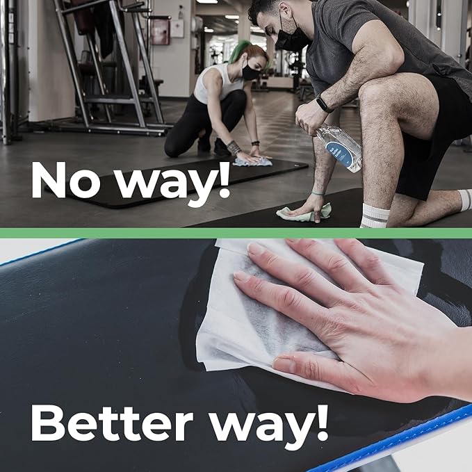 Wipex Plant Based Gym Wipes Dispenser Refill - EWG Verified - 1400 Count 8"x8" Fitness Equipment Wipes with Cleaning Vinegar, Lemongrass & Eucalyptus, Quality Gym Wipes for Equipment & Surfaces