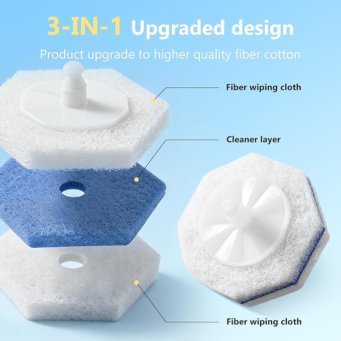50 Count Disposable Toilet Brush,Toilet Cleaner Refills,Replacement Heads for Toilet Cleaning System,Compatible with Most Toilet Brushes（not Included Brush Rod）