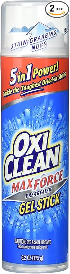 OxiClean Max Force Gel Stain Remover Stick, 6.2 Ounce (Pack of 2)
