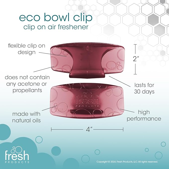 Fresh Products Eco Bowl Clip 2.0 Toilet Bowl Air Freshener, Spiced Apple Scent, 4 Clips
