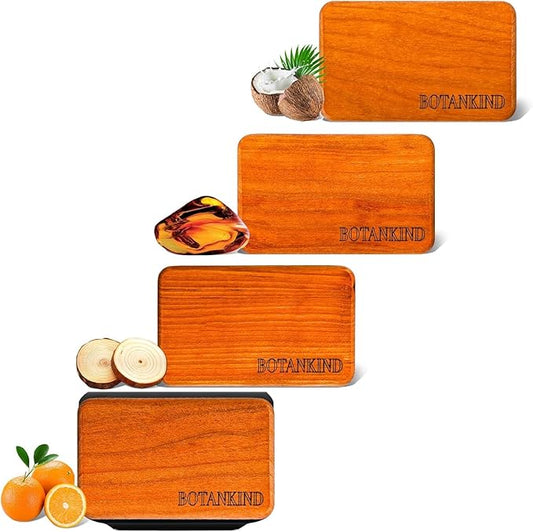 Car Air Freshener- Original Wood Air Freshener-Car Odor Eliminator for Visor Clip-Long Lasting Scent, Vehicle Scent Diffuser for Truck, SUV, Sedans - 4 pack IINCLUDED 2 CLIPS (Gradient Brown)