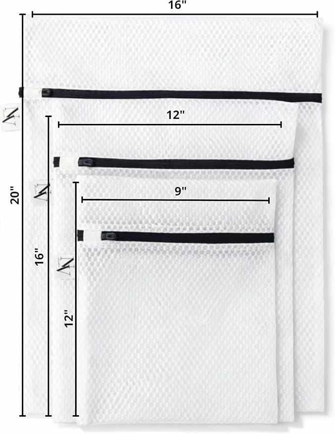 Mesh Laundry Bags for Delicates + 2 wool dryer balls laundry reusable – Fabric Protection for Washing Machine & Dryer - Laundry Care Set