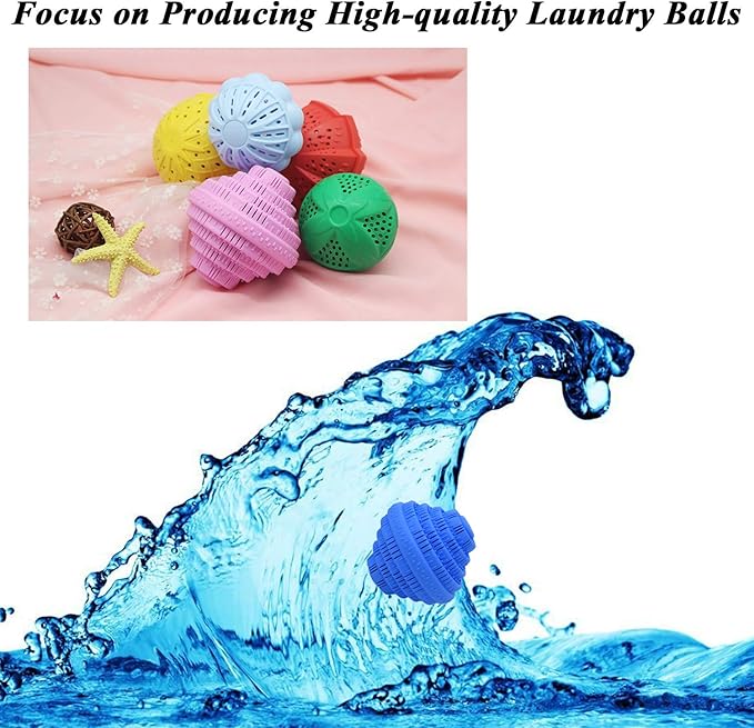 Eco-Friendly Laundry Balls, 2Pcs Premium Washing Ball, Super Soft Shell Doesn't Hurt Clothes, Advanced ceramic balls, 2000 Washing Cycle Laundry Balls, All Natural Detergent(2Pack,Blue)